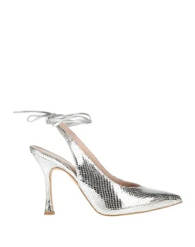 Mychalom Woman Pumps Silver Size 8 Synthetic Fibers In Multi