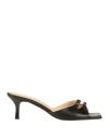 Mychalom Woman Sandals Black Size 11 Soft Leather