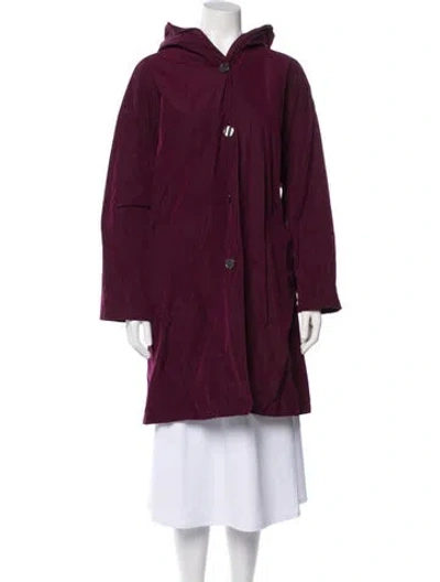 Pre-owned Mycra Pac Antelope Coat In Burgundy