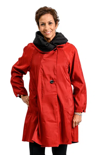 Pre-owned Mycra Pac Donatella Rain Red Parka -reversible To Black