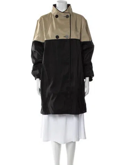 Pre-owned Mycra Pac Nylon Colorblock Pattern Faux Fur Coat W/ Tags In Black