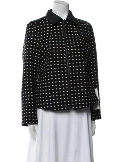 Pre-owned Mycra Pac Nylon Printed Evening Jacket In Black