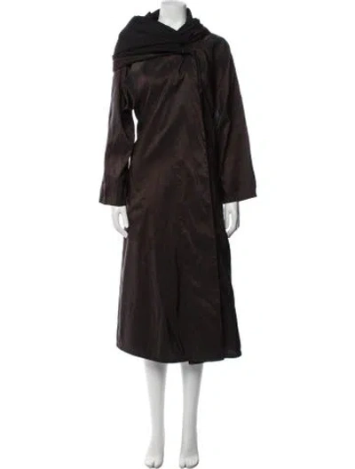 Pre-owned Mycra Pac Nylon Trench Coat In Brown