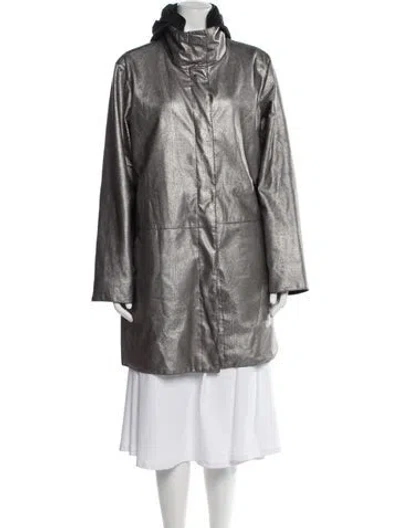 Pre-owned Mycra Pac Printed Coat In White