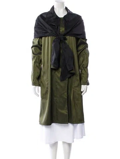 Pre-owned Mycra Pac Printed Faux Fur Coat In Green