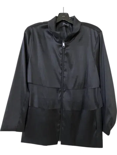 Mycra Pac Women's Star- Shiny Tiered Zip Jacket In Black