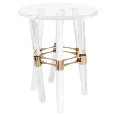 Pre-owned Myface Luxury Outdoor Accent Table – Gold-plated Stainless Steel