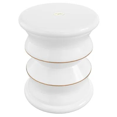 Pre-owned Myface Luxury Outdoor Stool – White Fiberglass And Copper-plated Accents