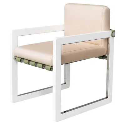 Pre-owned Myface Modern Outdoor Chair – Stainless Steel Frame With Weather-resistant Upholstery In Sand