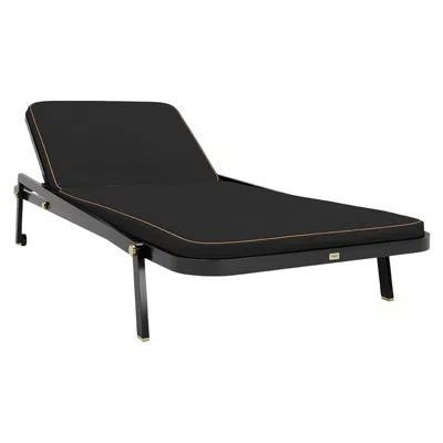Pre-owned Myface Outdoor Sunbed – Black Performance Fabric And Aluminum Frame