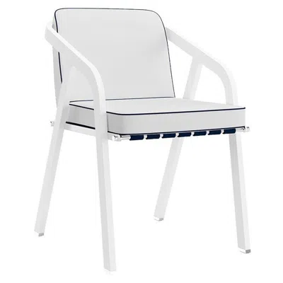 Pre-owned Myface Ribbon Outdoor Dining Chair – Contemporary White Aluminum Frame