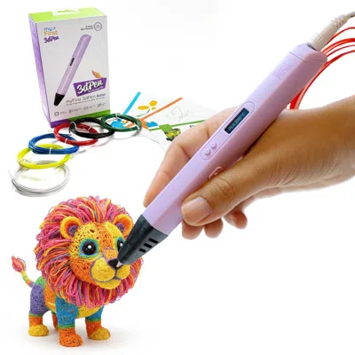 Myfirst 3d Pen Artist - 3d Printing Pen With 6 Pla Filament Colors, Stencil Book (purple)