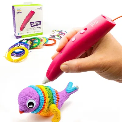 Myfirst 3d Pen Make - 3d Pen For Kids With 6 Pcl Filaments, Stencil Book (red) In Multi