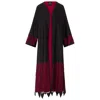 Mykaftan Women's Black / Red Abaya In Red In Black/red