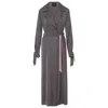 Mykaftan Women's Grey Trench Coat In Graphite In Grey