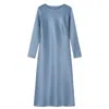 Mykaftan Women's Long Sleeve Dress In Sky Blue