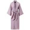 Mykaftan Women's Pink / Purple Linen Kimono In Lavender Color In Pink/purple
