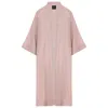 Mykaftan Women's Pink / Purple / Rose Gold Shiny Kimono In Light Pink In Pink/purple/rose Gold