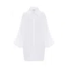 Mykaftan Women's White Oversized Linen Shirt In White