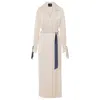 Mykaftan Women's White Trench Coat In Ivory In White