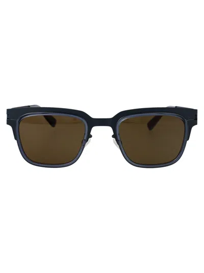 Mykita A62 Indigo/deep Ocean Raw Brown Solid Acetate Sunglasses