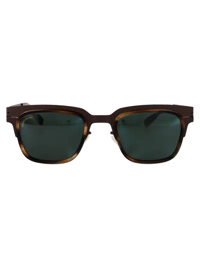 Mykita A78 Dark Brown/striped Brown Polarized Pro Green 15 Acetate Sunglasses