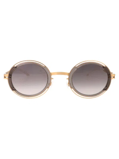 Mykita A83-champagne Gold/clear Ash Metal Sunglasses