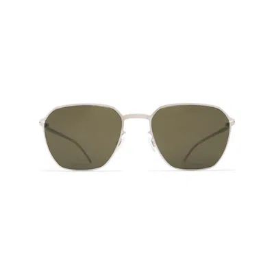 Mykita Bijan Metal Geometic-frame Sunglasses In Green