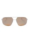 Mykita Angus Pilot-frame Sunglasses In Silver