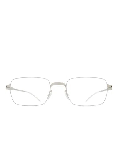 Mykita Asger Rectangle-frame Glasses In Metallic