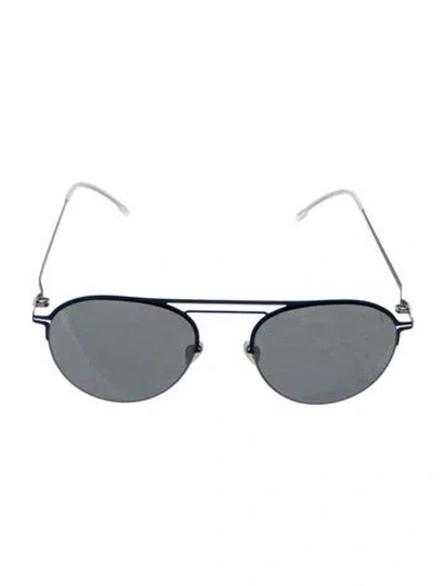 Pre-owned Mykita Aviator Mirrored Sunglasses In Blue
