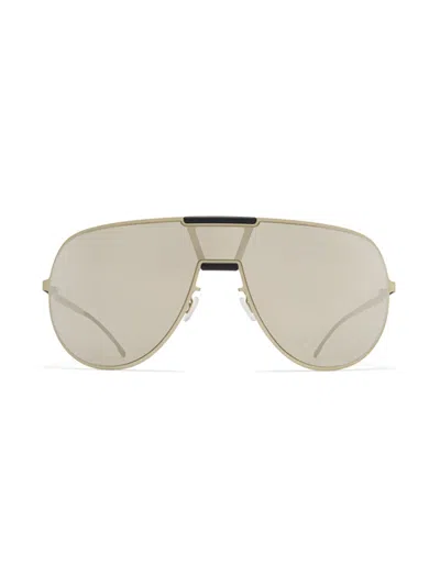 Mykita Aviator Sunglasses With Metallic Frame And Tinted Lenses In Neutral