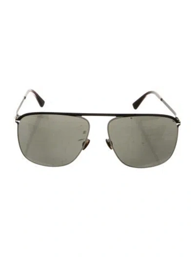 Pre-owned Mykita Aviator Tinted Sunglasses In Black
