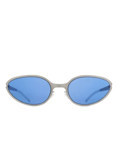 Mykita Bear Oval-frame Sunglasses In Blue