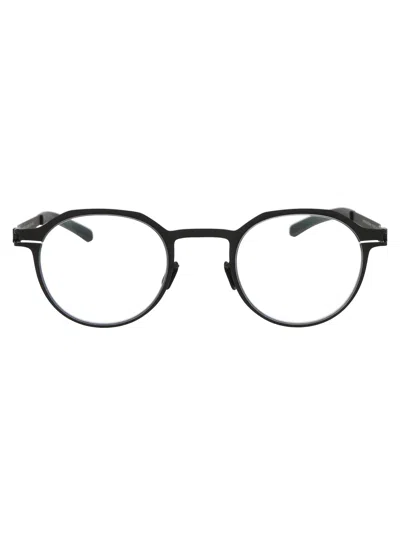 Mykita Black Clear Steel Glasses In Transparent