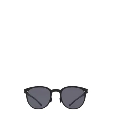 Mykita Black Round Frame Sunglasses In Gray