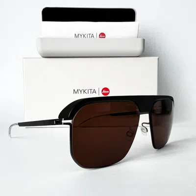 Pre-owned Mykita Brand Authentic  Sunglasses Safari Green Leica Brown Polarized Lenses In Polarized Pro Hi-con Grey