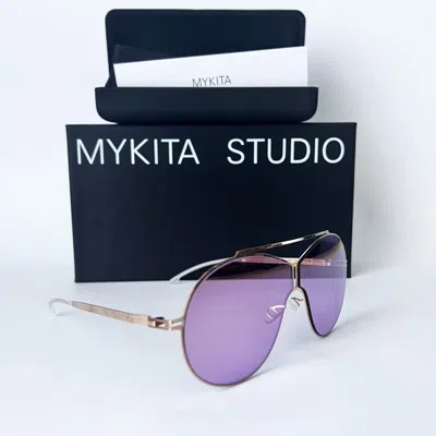 Pre-owned Mykita Brand Authentic  Sunglasses Studio 12.5 Mirror Lilac Mm Shield Lenses In Purple