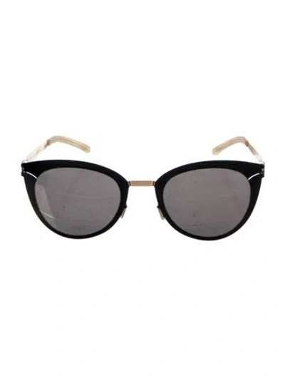 Pre-owned Mykita Cat-eye Mirrored Sunglasses In Black