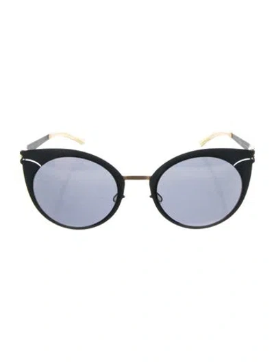 Pre-owned Mykita Cat-eye Mirrored Sunglasses In Blue/yellow