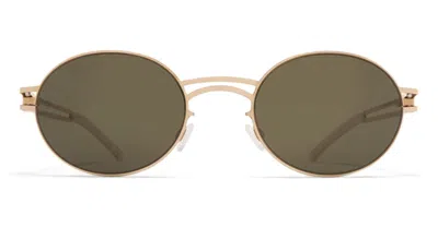 MYKITA DADA - CHAMPAGNE GOLD / RAWGREEN SUNGLASSES
