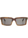Mykita Dakar Rectangle-frame Sunglasses In Brown