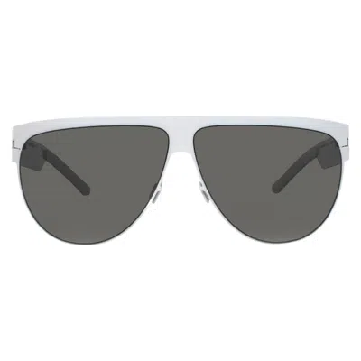 Mykita Dark Grey Browline Unisex Sunglasses Collab-elektra F57 64 In White