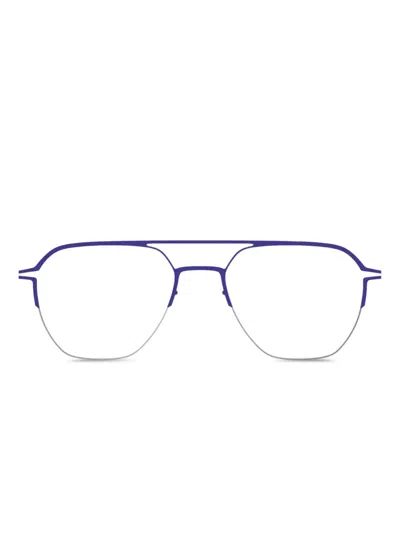 Mykita Double-bridge Pilot-frame Glasses In Purple