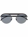 Mykita Double-bridge Pilot-frame Sunglasses In Black