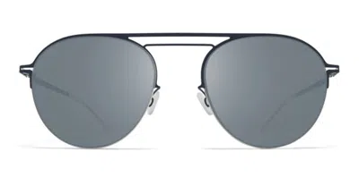 Mykita Duane - Silver Navy Sunglasses In Blue Navy