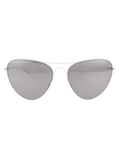 Mykita E13 White Dark Grey Solid Metal Sunglasses