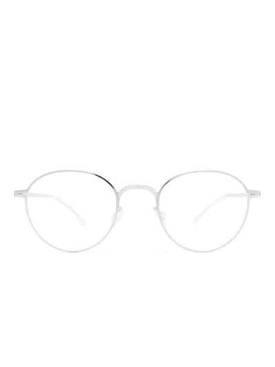 Mykita Ede Round-frame Metal Glasses In Silber