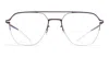 Mykita Navy Clear Steel Glasses In Metallic