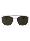 Mykita Nor Navigator Frame Sunglasses In 051 Shiny Silver Raw Green Solid